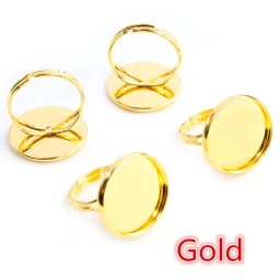 10pcs Adjustable Blank Ring Base Fit Dia 10 12 14 16 18 20 mm Glass Cabochons Cameo Settings Tray Diy Jewelry Making Ring