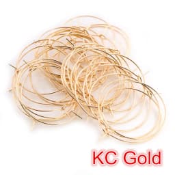 50pcs 20 25 30 35 40mm KC Gold Silver Plated Hoops Earrings Big Circle Ear Hoops Earrings Wires For DIY Jewelry Making Supplies