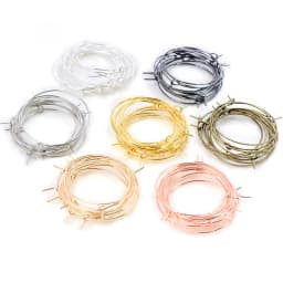 50pcs 20 25 30 35 40mm KC Gold Silver Plated Hoops Earrings Big Circle Ear Hoops Earrings Wires For DIY Jewelry Making Supplies