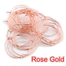 50pcs 20 25 30 35 40mm KC Gold Silver Plated Hoops Earrings Big Circle Ear Hoops Earrings Wires For DIY Jewelry Making Supplies