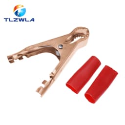 2Pcs 50A Red + Black 80mm Crocodile Car Caravan Van Battery Test Lead Clips Best Promotion Alligator Clips