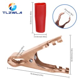 2Pcs 50A Red + Black 80mm Crocodile Car Caravan Van Battery Test Lead Clips Best Promotion Alligator Clips