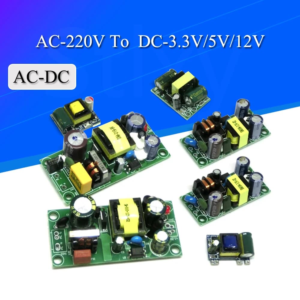 AC-DC 3.3V/5V/12V Precision Buck Converter AC 220V to 5V DC Step Down Transformer Power Supply Module 1A 12W