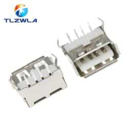 10PCS USB 2.0 4Pin A Type Female Socket Connector G54 2 feet 90 degree Data Transmission Charging