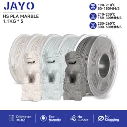 JAYO PLA Filaments 5 Rolls High-speed PLA Marble 1.75mm FDM 3D Printer Materials Neatly Wound High Toughness for FDM 3D Printer