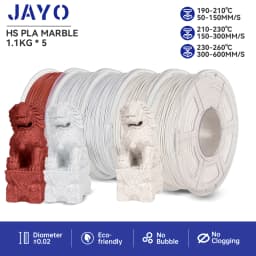 JAYO PLA Filaments 5 Rolls High-speed PLA Marble 1.75mm FDM 3D Printer Materials Neatly Wound High Toughness for FDM 3D Printer