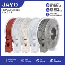 JAYO PLA Filaments 5 Rolls High-speed PLA Marble 1.75mm FDM 3D Printer Materials Neatly Wound High Toughness for FDM 3D Printer