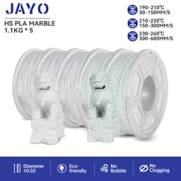 JAYO PLA Filaments 5 Rolls High-speed PLA Marble 1.75mm FDM 3D Printer Materials Neatly Wound High Toughness for FDM 3D Printer