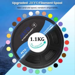 JAYO PETG Clear 3D Printer Filament 1.75 ±0.02mm 1.1kg/roll High Toughness Neatly Wound Filament Fit Most FDM Printer