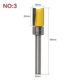 1pc Bearing Flush Trim Router Bit for Wood 6mm Shank Straight Bit Tungsten Woodworking Milling Cutter Tool