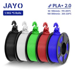 JAYO PLA + Filament Upgrade 2.0 5 Rolls PLA plus 3D Printer Filament Toughness 3D Printing Material For FDM No Tangle
