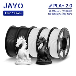JAYO PLA + Filament Upgrade 2.0 5 Rolls PLA plus 3D Printer Filament Toughness 3D Printing Material For FDM No Tangle