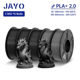 JAYO PLA + Filament Upgrade 2.0 5 Rolls PLA plus 3D Printer Filament Toughness 3D Printing Material For FDM No Tangle