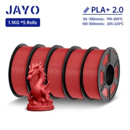 JAYO PLA + Filament Upgrade 2.0 5 Rolls PLA plus 3D Printer Filament Toughness 3D Printing Material For FDM No Tangle