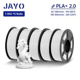JAYO PLA + Filament Upgrade 2.0 5 Rolls PLA plus 3D Printer Filament Toughness 3D Printing Material For FDM No Tangle