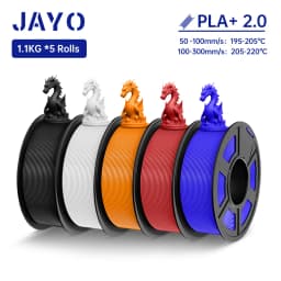 JAYO PLA + Filament Upgrade 2.0 5 Rolls PLA plus 3D Printer Filament Toughness 3D Printing Material For FDM No Tangle
