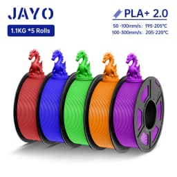 JAYO PLA + Filament Upgrade 2.0 5 Rolls PLA plus 3D Printer Filament Toughness 3D Printing Material For FDM No Tangle