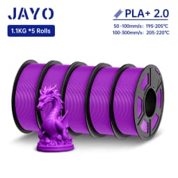 JAYO PLA + Filament Upgrade 2.0 5 Rolls PLA plus 3D Printer Filament Toughness 3D Printing Material For FDM No Tangle