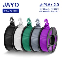 JAYO PLA + Filament Upgrade 2.0 5 Rolls PLA plus 3D Printer Filament Toughness 3D Printing Material For FDM No Tangle