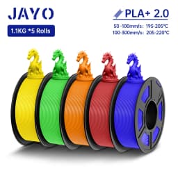 JAYO PLA + Filament Upgrade 2.0 5 Rolls PLA plus 3D Printer Filament Toughness 3D Printing Material For FDM No Tangle
