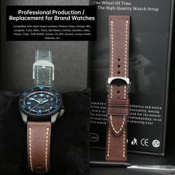 MAIKES Full Grain Cow Leather Strap Men's Vintage Watch Bracelet Handmade Accessories For Omega Hamilton watch band