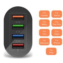 EU US Plug 3A USB Charger Multi Port 4 USB Quick Charger Portable Wall Mobile Charger Fast Charger Phone Charger Adapter