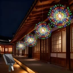 4/5pcs Solar Hanging Firework Lights for Eaves Solar Powered with Light Sensor Control Outdoor Garden Yard Decorative Lights