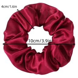 1/60/100/12/24pcs wine red Satin Hair Scrunchies Set For Women Elastic Ties Suitable Ponytail Casual Accessories Headwear Cute