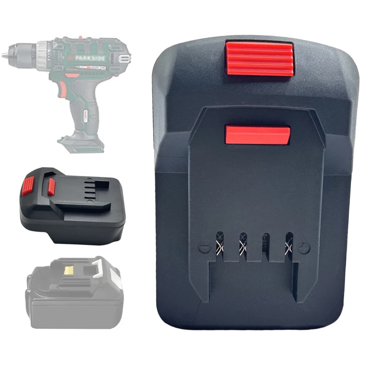 Electric Power Tool Adapter Converter for Makita to for Lidl Parkside X20V Li-ion Battery Adapter for Power Tool(No battery)
