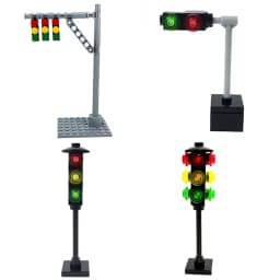 Urban Traffic Signs Street Speed Limit Warnings Assembly Parts MOC Street Lights Traffic Lights Building Blocks Educational Toys