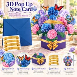 Premium 3D Pop Up Flower Bouquet Card Mothers Day Gift Valentines Day Anniversary Birthday Greeting Cards Thank You Wishes Gifts