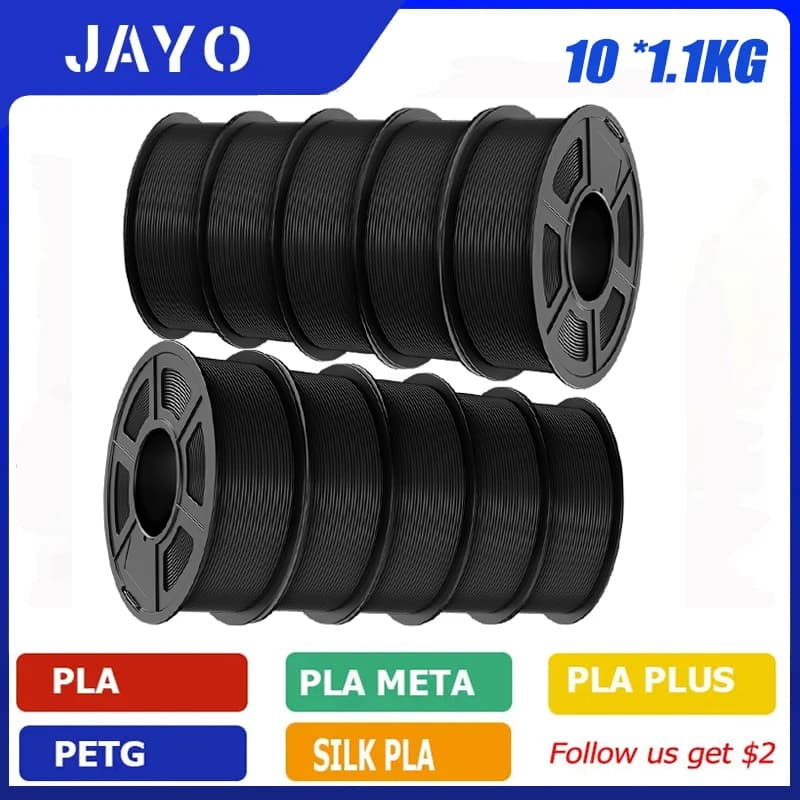 JAYO 10rolls 1.75mm PETG/PLA/PLAPLUS/PLAPLUS2/ABS/PLA Matte/HS-PLA/Silk Filament 3d Printer For 3D Printer&3D Pen DIY