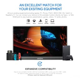 ARZOPA 17.3 FHD Portable Monitor 1080P External Display IPS Screen with USB C mini-HDMI Port for Laptop Mac PC Xbox PS Switch