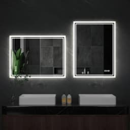 LUVODI LED Bathroom Mirror, Frameless Backlit Vanity Mirror, Dimmable 3-Color Light, Anti-Fog, Touch Sensor