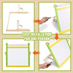 SucceBuy Tabletop Children Magnetic Drawing Board 3-in-1 Double-Sided Kids Art Easel with Painting Accessories for Girls Toy