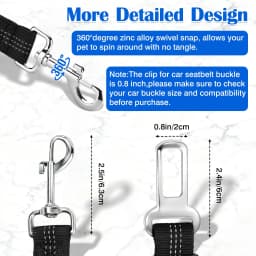1PCS High Grade Dog Car Safety Belt Dog Safety Belt with Damping Belt and Reflective Line Adjustable Length Suitable Any Dog