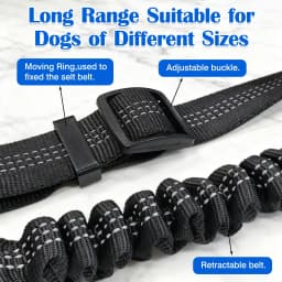 1PCS High Grade Dog Car Safety Belt Dog Safety Belt with Damping Belt and Reflective Line Adjustable Length Suitable Any Dog