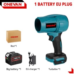 ONEVAN 200M/S Brushless Turbo Blower 2000W Cordless Electric Air Blower Dust Snow Removal Tool for Makita 18V Battery Pin