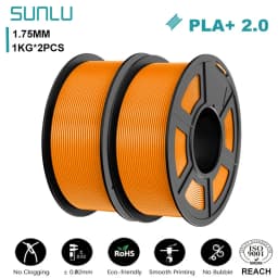 SUNLU 2KG PLA+2.0 3D Printer Filament Tougher and Stronger PLA Plus Filament 1000G/Roll 1.75mm 3D Filament Fits for FDM 3D Print