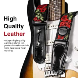 LEKATO LGS-6 Guitar Strap with 6 Picks 2 Locks for Electric Acoustic Guitar Bass