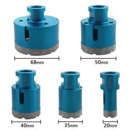 5 Pcs Dry Drill M14 Thread Brazing Hole Saw Set Porcelain Tiles Crowns Granite Marble Vitrified Tile Drill Bits Tools