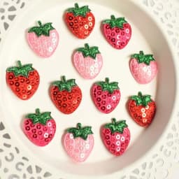 20Pcs Sequined Strawberry Embroidery Patch Sewing Appliqued Sew on Clothes Motif Badge DIY Repair