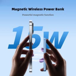Ultra-thin Magnetic Wireless Power Bank Fast Charging External Spare Battery 5000mAh USB C PD20W 10000mAh for iPhone 15 Samsung