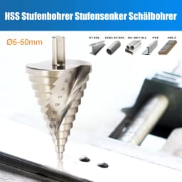 6-60mm Titanium Cone Drill High Speed Steel Peel Professional Ladder Drill Bit Sink Step Drill HSS
