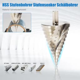 6-60mm Titanium Cone Drill High Speed Steel Peel Professional Ladder Drill Bit Sink Step Drill HSS