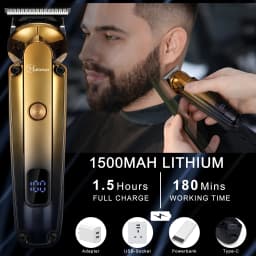 Hatteker 6-in-1 High Quality USB Chargeable Barber Waterproof Cordless Hair Trimmer Electric Cordless Professional Hair Clippers