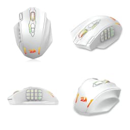 Redragon M913 Gaming 16000 DPI Wired 2.4Ghz Wireless RGB Optical Gamer Mice 16 Programmable Buttons, Black/White Mouse