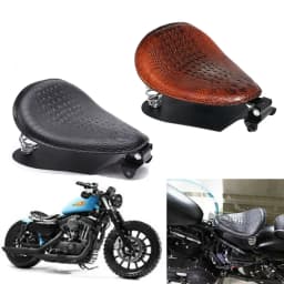 Motorcycle Retro Brown/Black Alligator Pattern Solo Seat For Honda Shadow 700 Magna For Harley Sportster Bobber Chopper Rocker