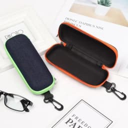 Jeans Fabric Glasses Case with Zipper, Sunglasses Protector, Grade Glasses Case, Reading Glasses Organizer Box, Carrying Bag