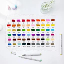 Ohuhu Markers Paper-friendly Water-based Coloring Markers 60 Colors Dual Brush Fineliner Tips Markers Coloring Books Art Markers